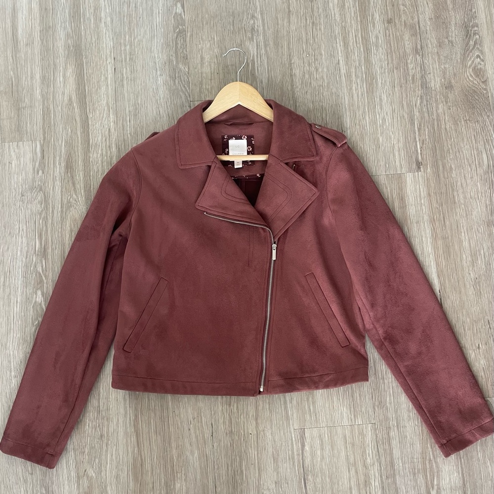 LC Lauren Conrad Women's Blush Leather Jacket